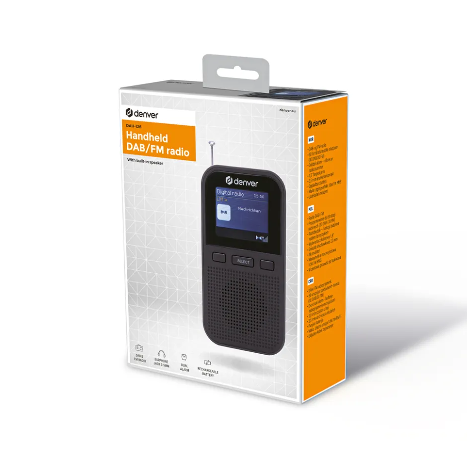 DAH126 Draagbare DAB+/FM Radio Oplaadbare Batterij|Denver Discount