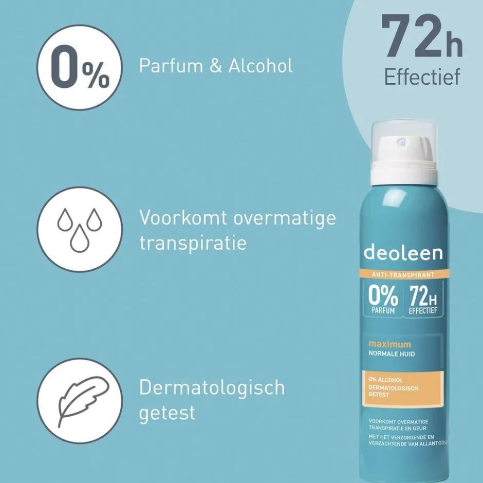 Deoleen Intense Protect Antitranspirant Spray< Overmatig Transpireren|Deospray