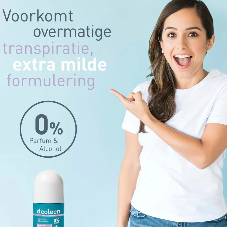 Deoleen Sensitive Antitranspirant Roller< Overmatig Transpireren