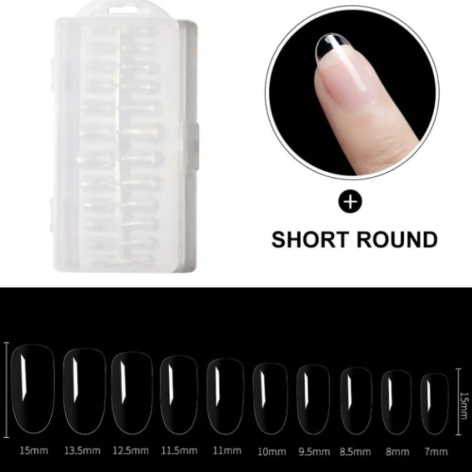 Dermarolling Nageltips Short Oval Round< Nagelverzorging