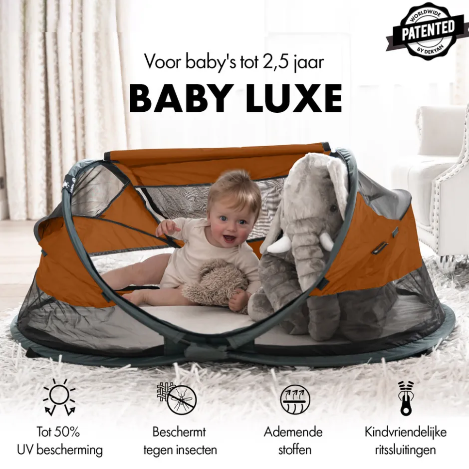 Deryan Baby Luxe Campingbedje met Zelfopblaasbare Matras< Campingbedjes