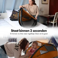 Deryan Baby Luxe Campingbedje met Zelfopblaasbare Matras< Campingbedjes