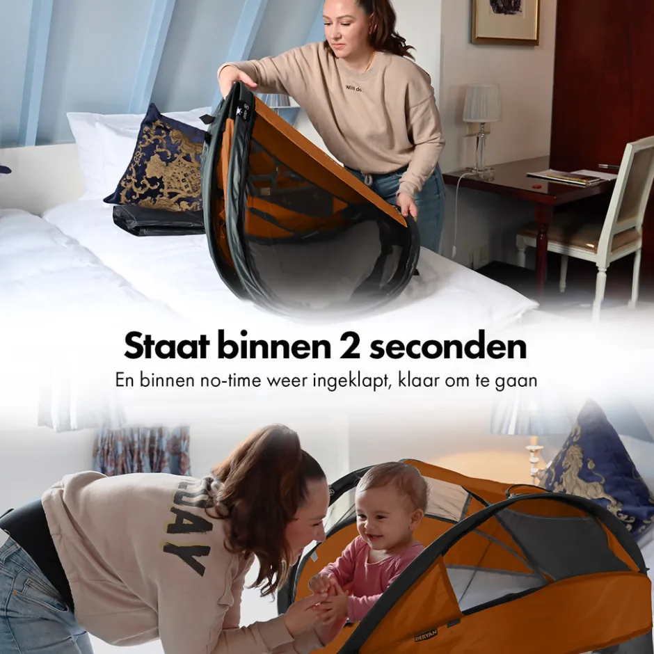 Deryan Baby Luxe Campingbedje met Zelfopblaasbare Matras< Campingbedjes