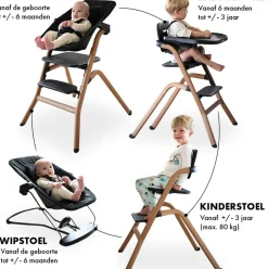 Deryan Curve Luxe Meegroei Kinderstoel Met Wipstoel & Inlegkussen< Aankleedkussens|Wipstoeltjes