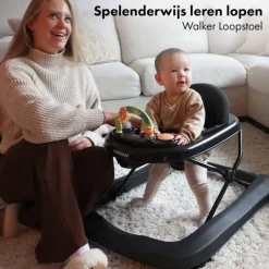 Deryan 2-in-1 inklapbare Loopstoel met speelset en dienblad< Loopstoelen