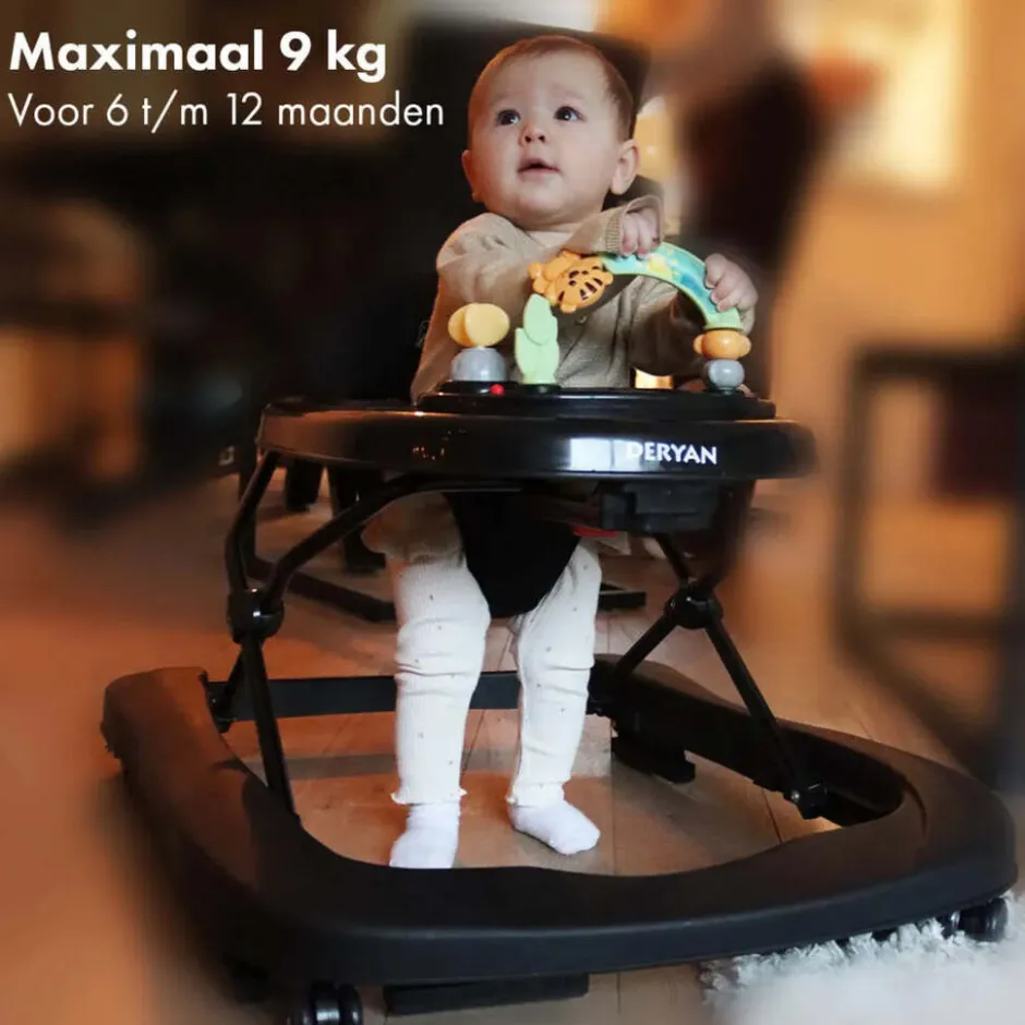 Deryan 2-in-1 inklapbare Loopstoel met speelset en dienblad< Loopstoelen