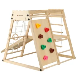 Deryan Luxe Houten Speelklimrek Met Glijbaan Klimwand En Accessoires| Hot