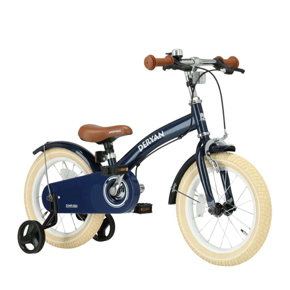 Deryan Luxe Kinderfiets 14 Inch 3 in 1 Loopfiets< Fietsen En Rijden