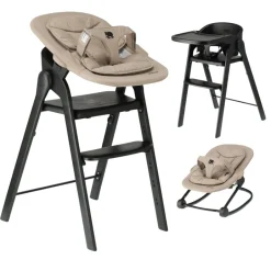 Deryan Luxe Kinderstoel Met Inklapbare Nougat Bouncer Zwart< Kinderstoelen