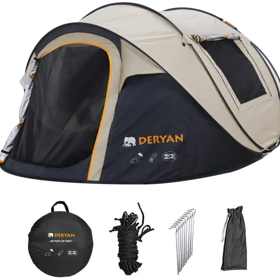Deryan Luxe Pop-Up Tent 4P UV50+ 5000mm< Buiten En Vrije Tijd