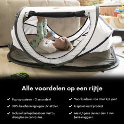 Deryan Peuter Luxe Campingbedje inclusief zelfopblaasbare matras< Campingbedjes