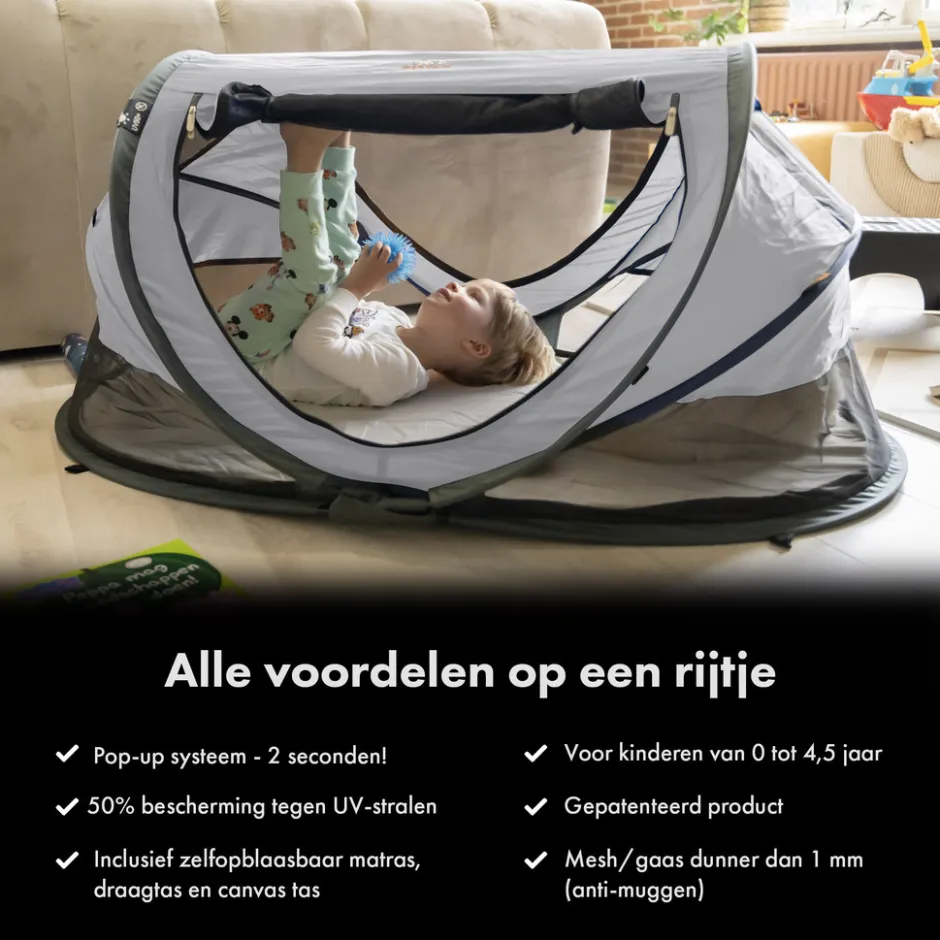 Peuter Luxe Campingbedje met Zelfopblaasbare Matras|Deryan Best