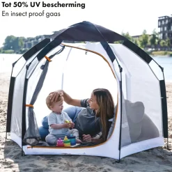Deryan Up To Go Kinderbox Draagbare Kinderbox Pop Up Reisbox Strandtent Cream< Campingbedjes