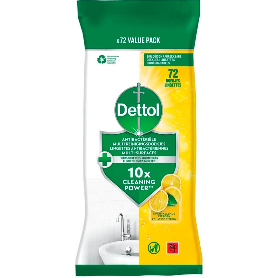 Citroen Antibacteriële Multi-Reinigingsdoekjes|Dettol Outlet