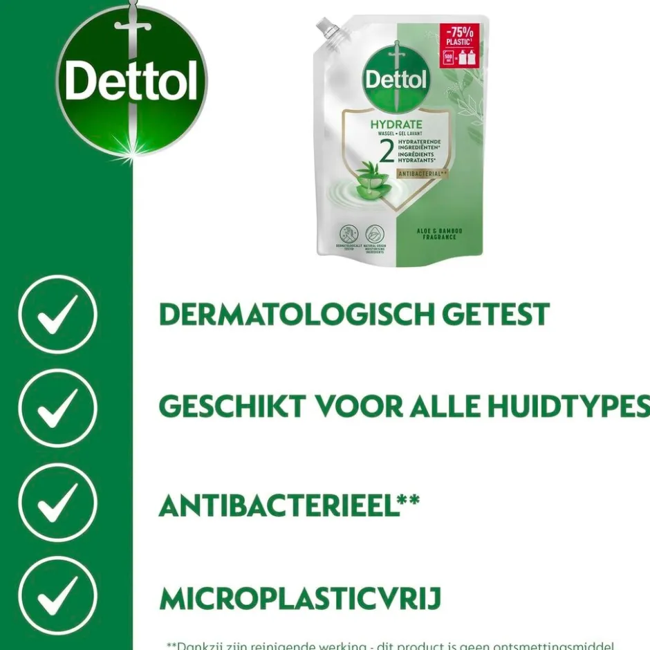 Dettol Hydrating Aloë Vera Antibacteriële Wasgel Navulling< Handzeep Navulling|Handzeep