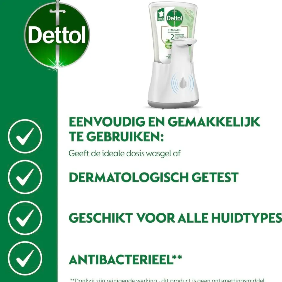 Dettol No-Touch Aloë Vera Automatische Zeepdispenser< Handzeep Navulling|Handzeep