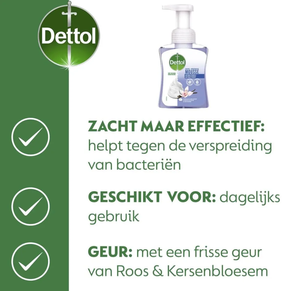 Dettol Orchidee & Vanille Zachte Mousse Antibacteriële Handzeep< Handzeep