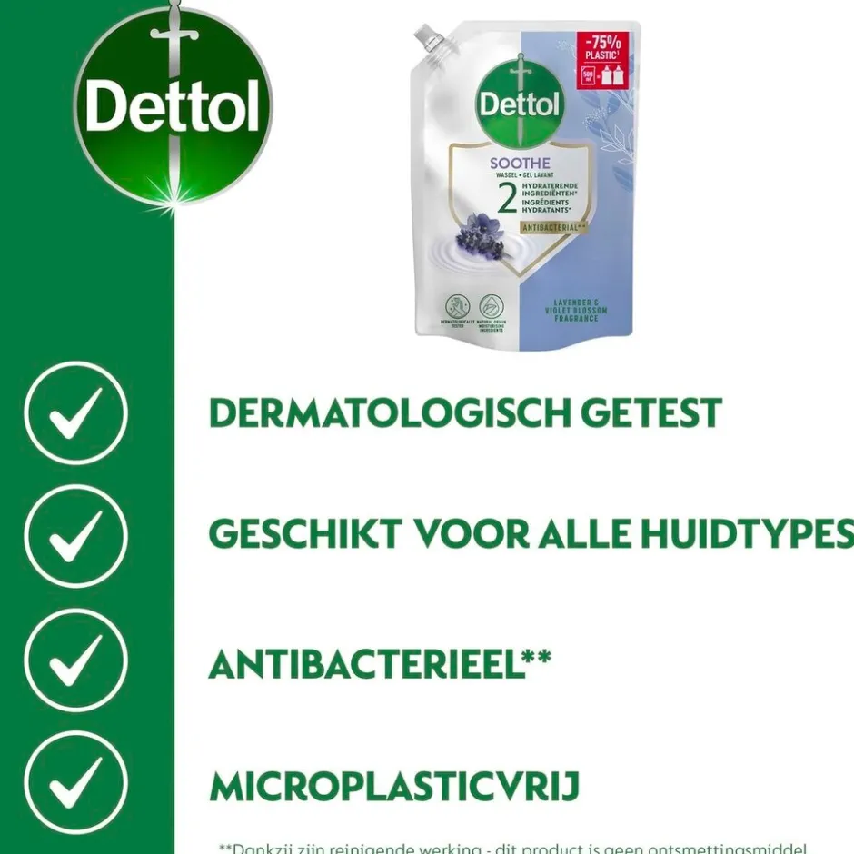 Dettol Relaxing Lavendel Anti-bacteriële Wasgel Navulling< Handzeep Navulling|Handzeep