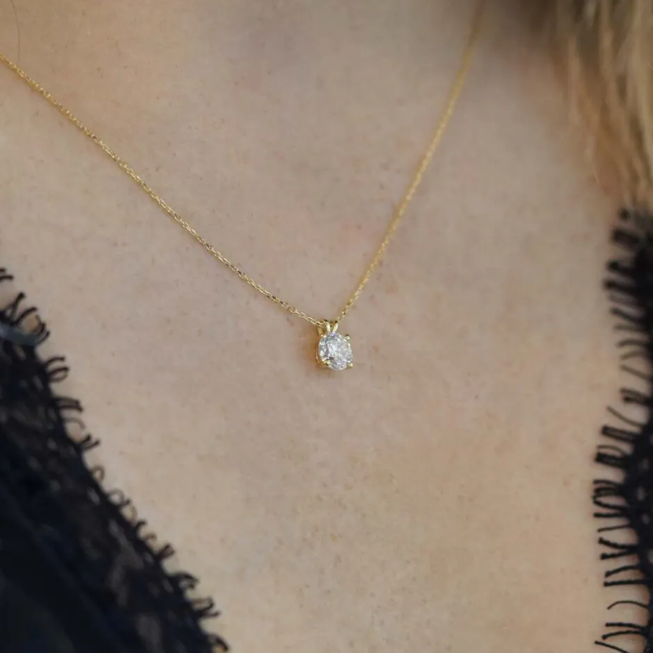 Di Lusso 14K Gouden Collier met hanger – 0.40 ct Lab Grown Diamant< Sieraden En Bijoux