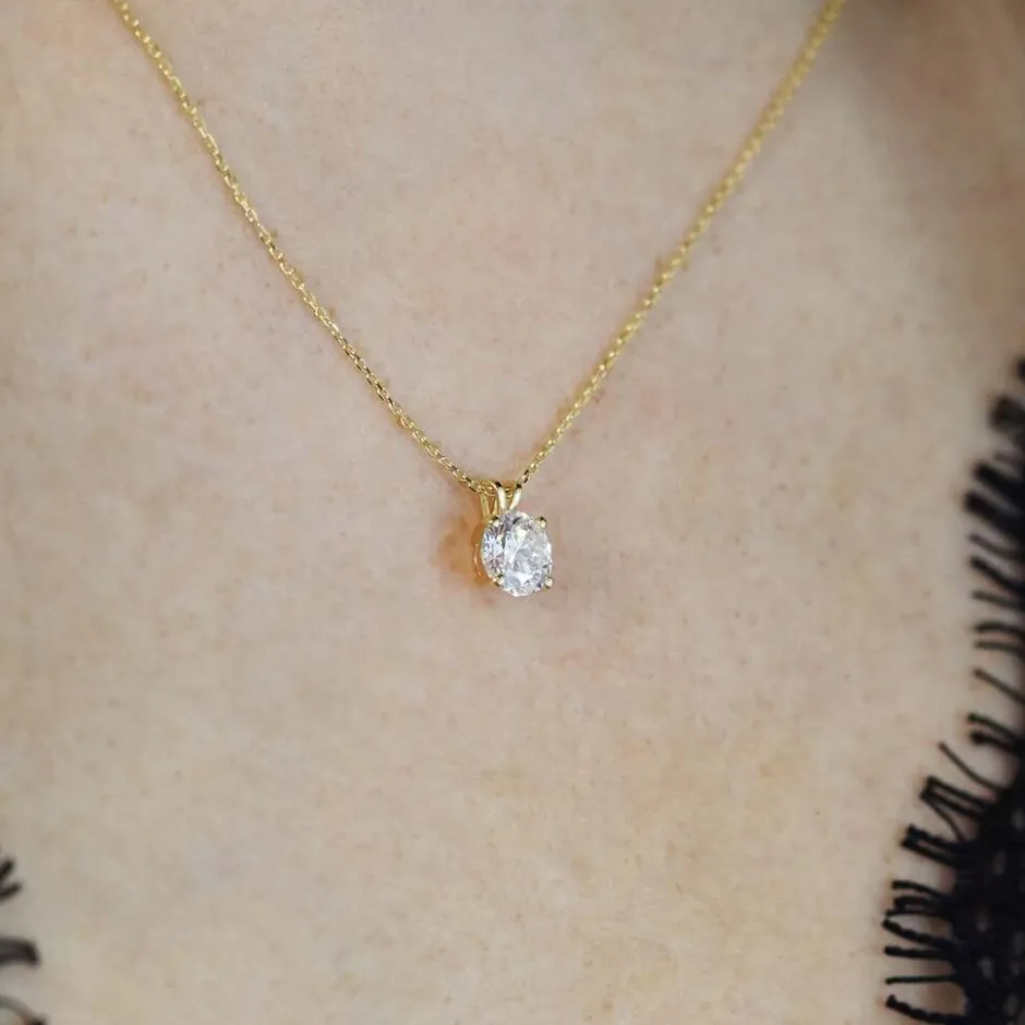 14K Gouden Collier met hanger – 1.00 ct Lab Grown Diamant|Di Lusso Sale