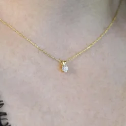 Di Lusso 14K Gouden Collier met hanger – 0.25 ct Lab Grown Diamant< Sieraden En Bijoux