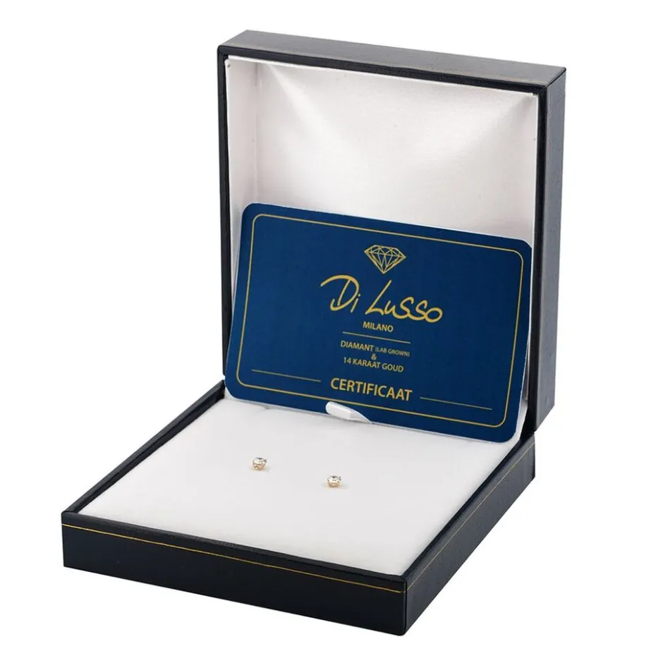 14K Gouden Oorstekers – 0.25 ct Lab Grown Diamant|Di Lusso Sale