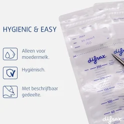 Difrax Moedermelk bewaarzakjes - 40 stuks< Borstvoedingsaccessoires