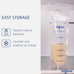 Difrax Moedermelk bewaarzakjes - 80 stuks< Borstvoedingsaccessoires