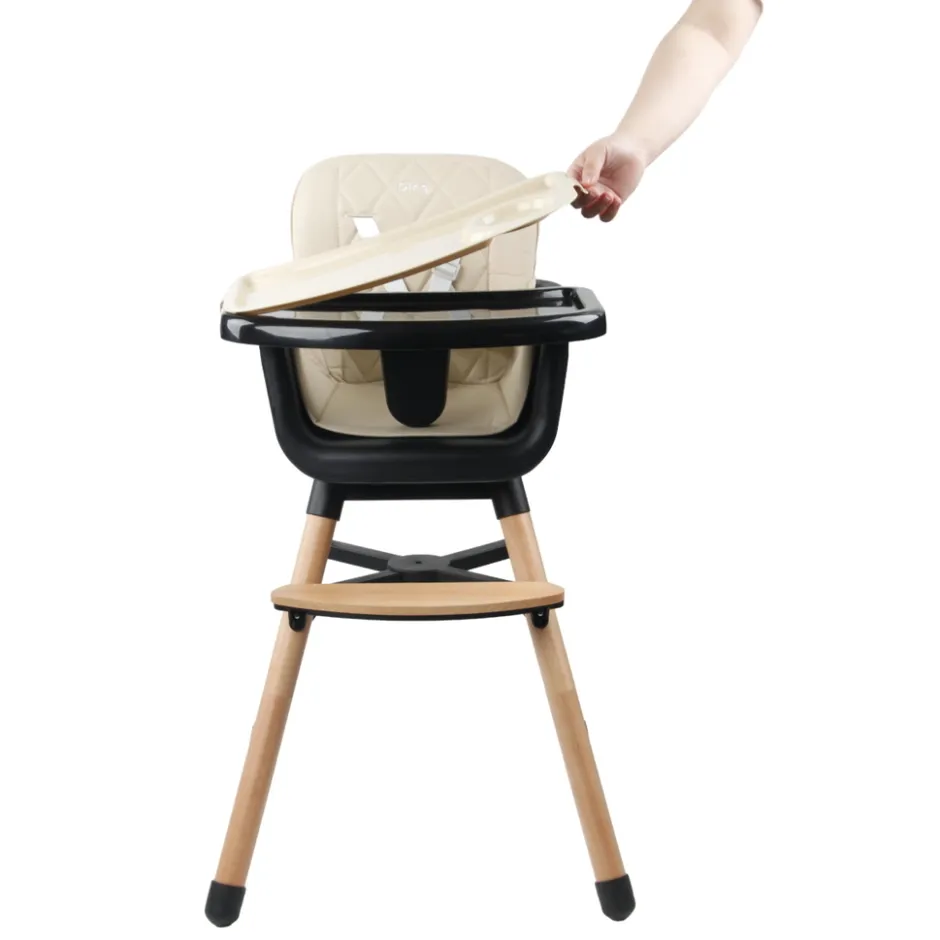 Ding Daily Beige Houten Kinderstoel< Kinderstoelen