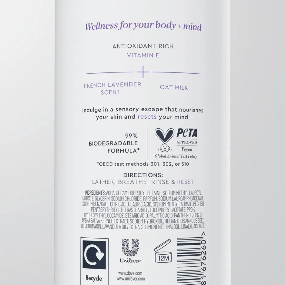 Body+Mind French Lavender & Oat Milk Douchegel|Dove Discount