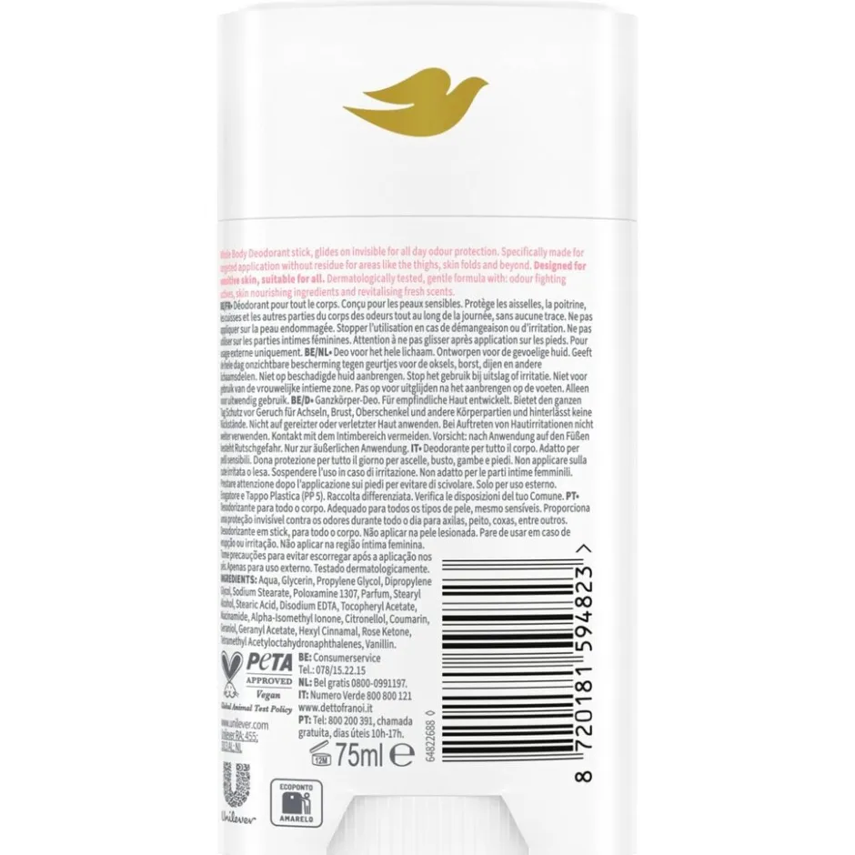 Dove Whole Body Raspberry & Rose Deodorant Stick< Deostick