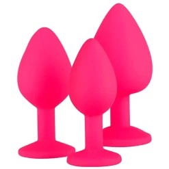 EasyToys Siliconen Buttplug Set met Diamant< Seksspeeltjes