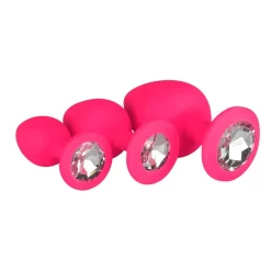 EasyToys Siliconen Buttplug Set met Diamant< Seksspeeltjes