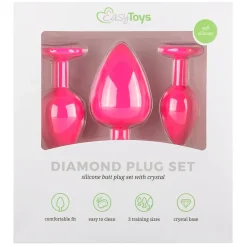 EasyToys Siliconen Buttplug Set met Diamant< Seksspeeltjes