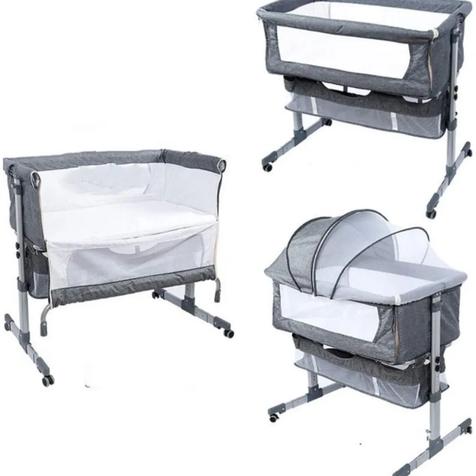 Donkergrijs Wieg Aan Bed|Eco Baby Sale