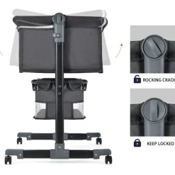 Donkergrijs Wieg Aan Bed|Eco Baby Sale