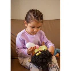 Eco Toys 30cm Pop met Krullen en Geel Jurkje< Poppen En Knuffels