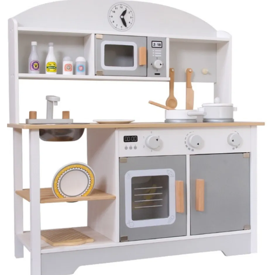 Eco Toys Grijs Moderne Houten Kinderkeuken< Houten Keukens En Winkels
