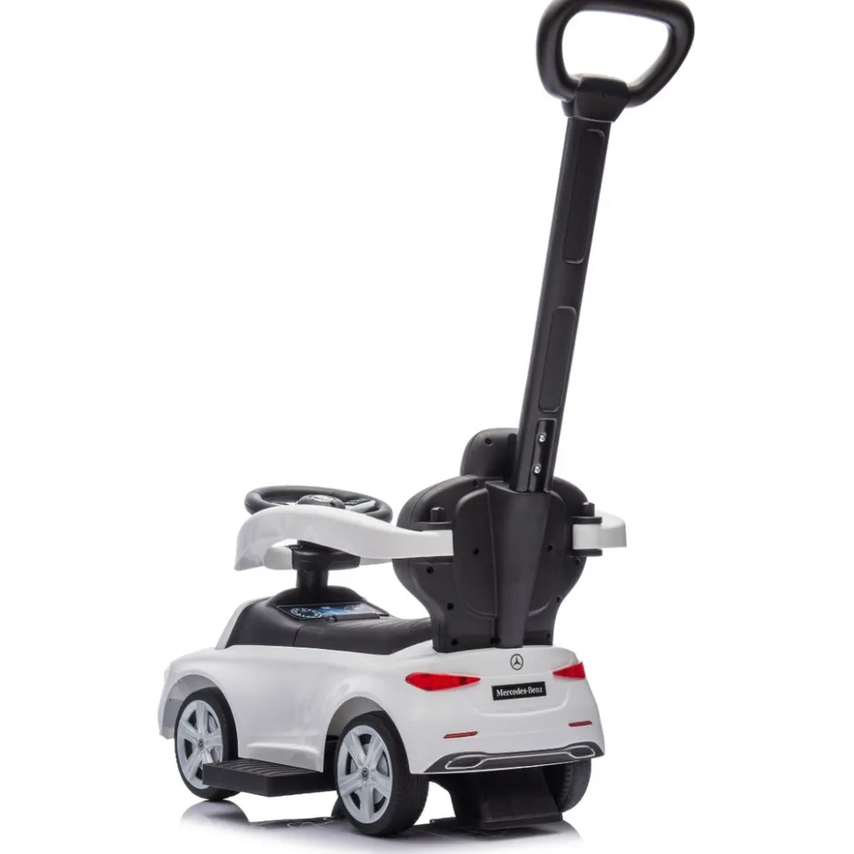 Wit Mercedes Benz Loopauto met Duwstang|Eco Toys Outlet