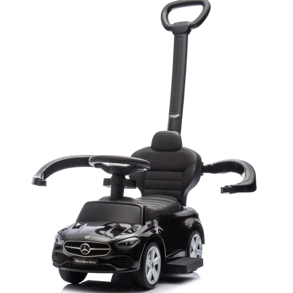 Wit Mercedes Benz Loopauto met Duwstang|Eco Toys Outlet