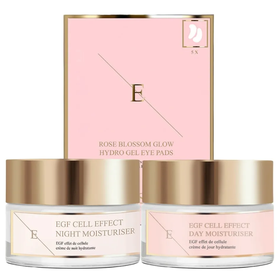 Egf Cell Effect Dagcrème + Egf Cell Effect Nachtcrème + Rose Blossom Oogpads| Outlet