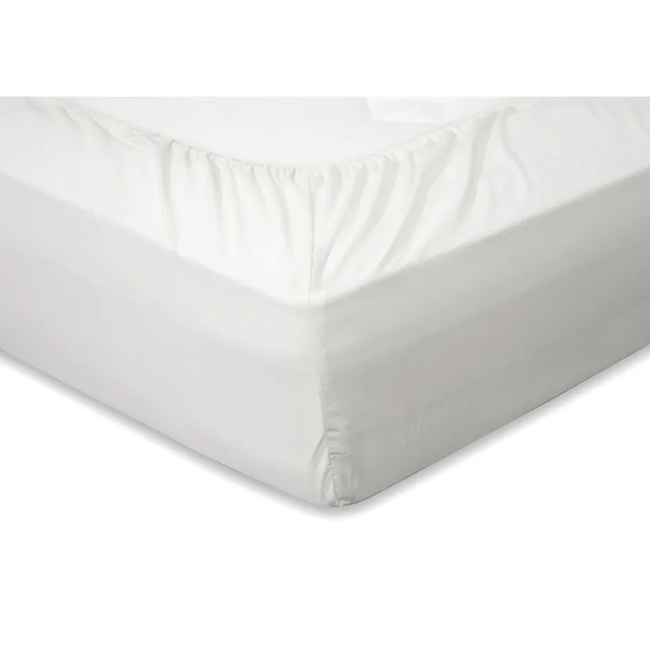 Elegance Hoeslaken Katoen Perkal 35cm Hoekhoogte - wit 90x200cm< Slapen