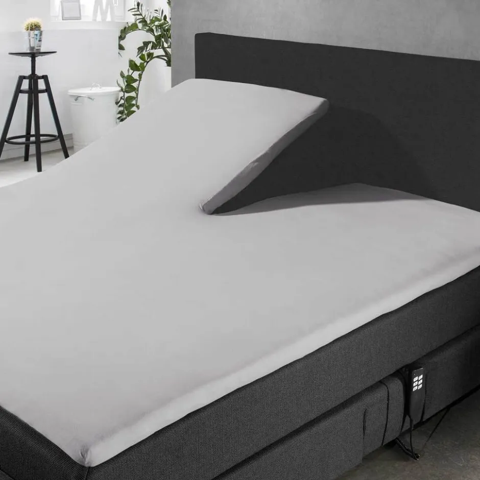 Elegance Splittopper Hoeslaken Jersey Katoen Stretch - licht grijs 160x200cm< Slapen