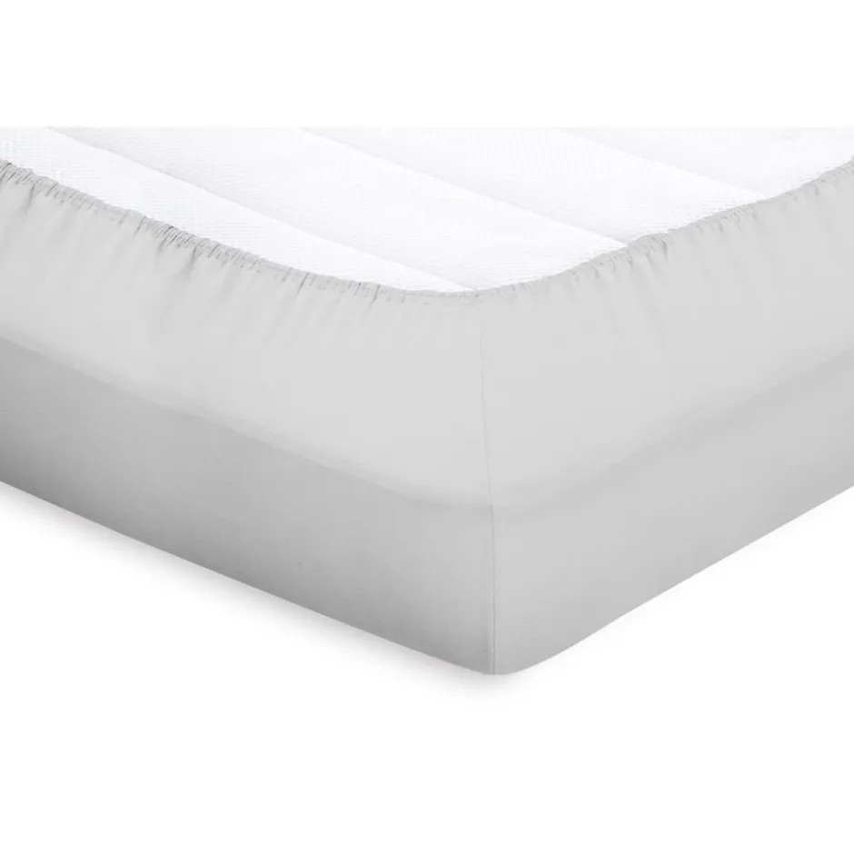 Elegance Splittopper Hoeslaken Perkal Katoen - licht grijs 160x200cm< Slapen