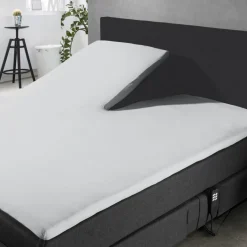 Elegance Splittopper Hoeslaken Perkal Katoen - licht grijs 160x200cm< Slapen