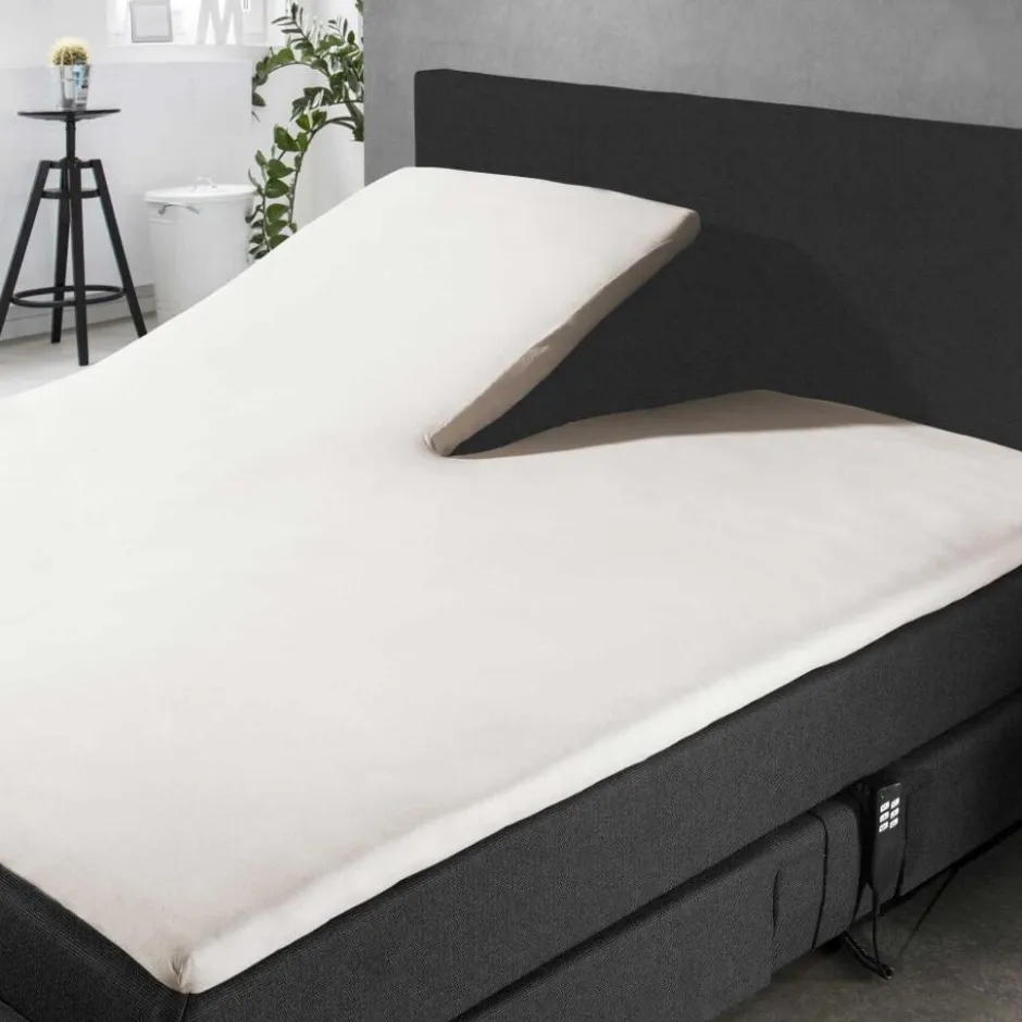 Splittopper Hoeslaken Jersey Katoen Stretch - ivoor 180x200cm|Elegance Online