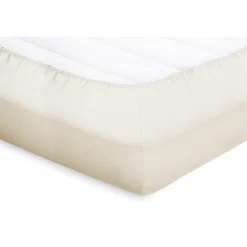 Elegance Topper Hoeslaken Katoen Perkal - ivoor 90x200cm< Slapen