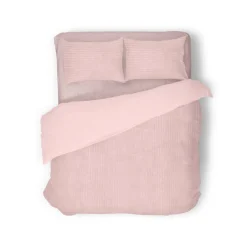 Eleganzzz Dekbedovertrek Teddy Rib Fleece - light pink 240x200/220cm| Outlet