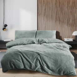 Eleganzzz Dekbedovertrek Teddy Pluche - jade 140x200/220cm< Slapen