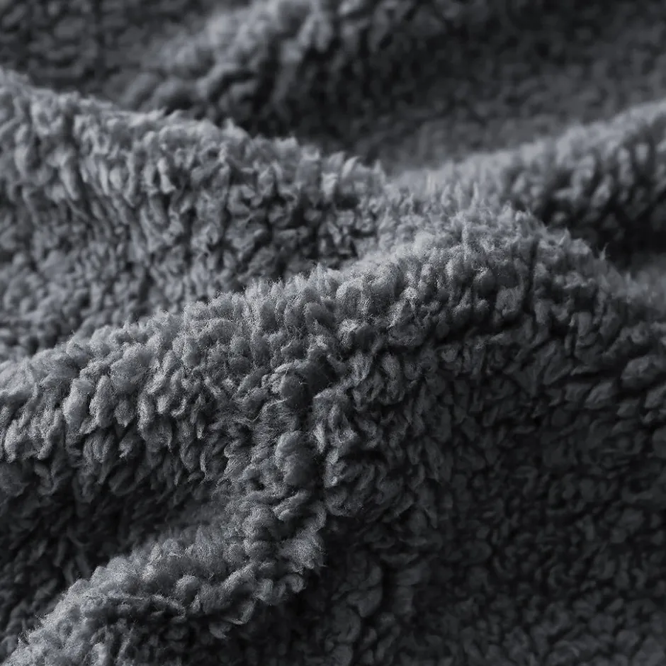 Eleganzzz Dekbedovertrek Teddy Pluche - anthracite 140x200/220cm< Slapen